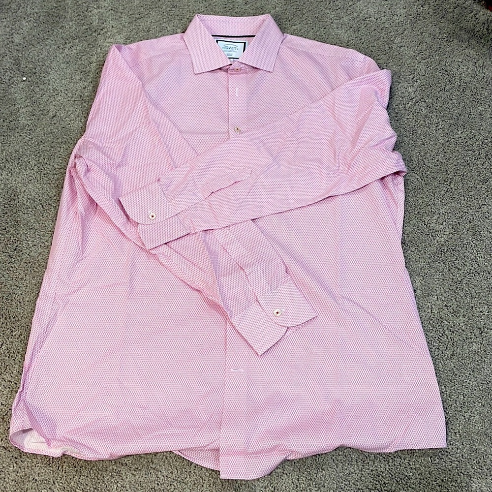 Business Casual Collar Non-Iron Diamond Printed Shirt -Red